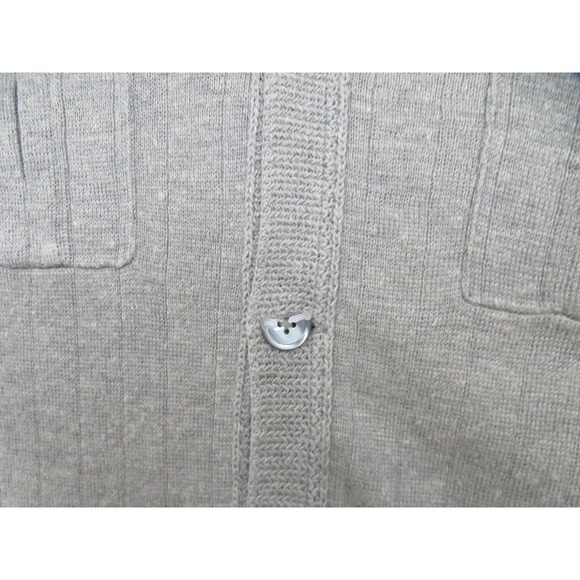 Vintage Polo Ralph Lauren Cardigan Sweater Mens Large Gray Alpaca Linen Button - Picture 5 of 10